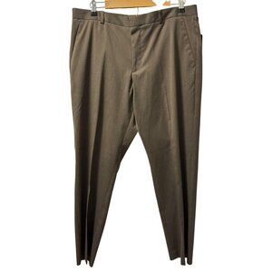 Mens Perry Stretch Dress Pants 34x30 Brown Polyester Blend Slim Fit . NWT